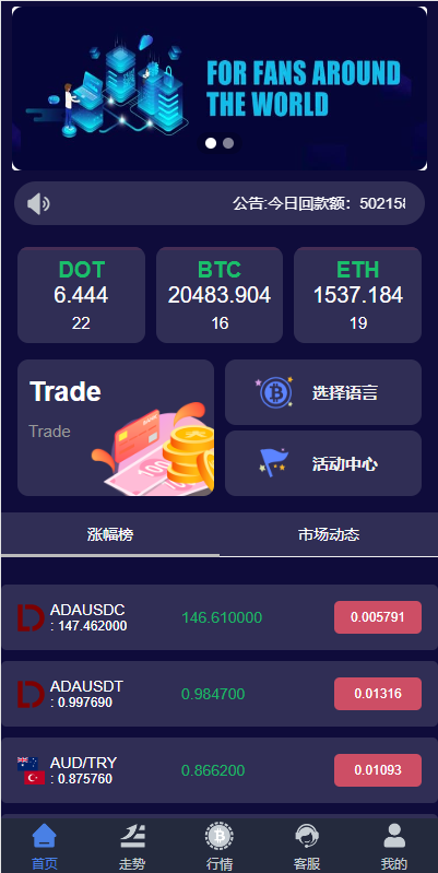 全新UI微盘系统/区块链微交易源码/秒合约虚拟币交易